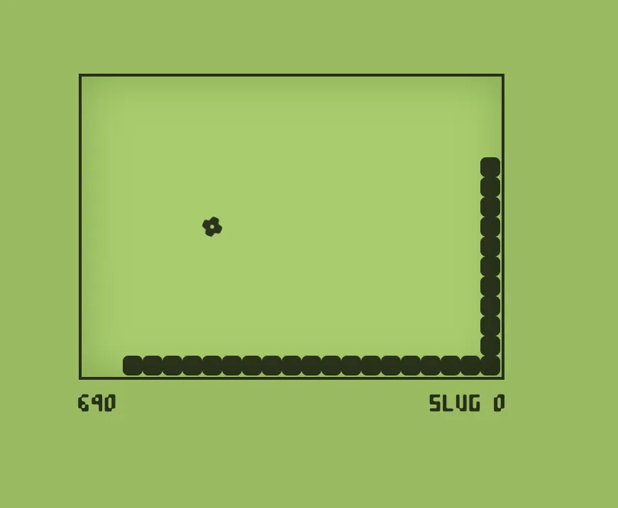 Schermata del gioco Snake su un vecchio telefono