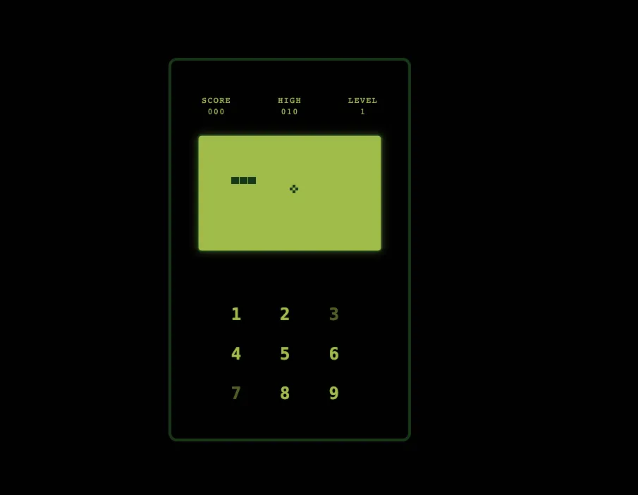 Schermata di un gioco su un vecchio telefono